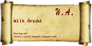Wilk Árpád névjegykártya