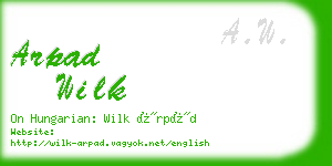 arpad wilk business card